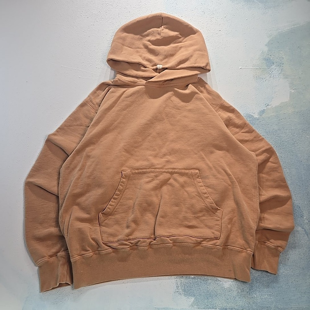 TKEES Hoodie Size 2 Sweatshirt Terracotta Orange Oversized Cotton Made In Canada